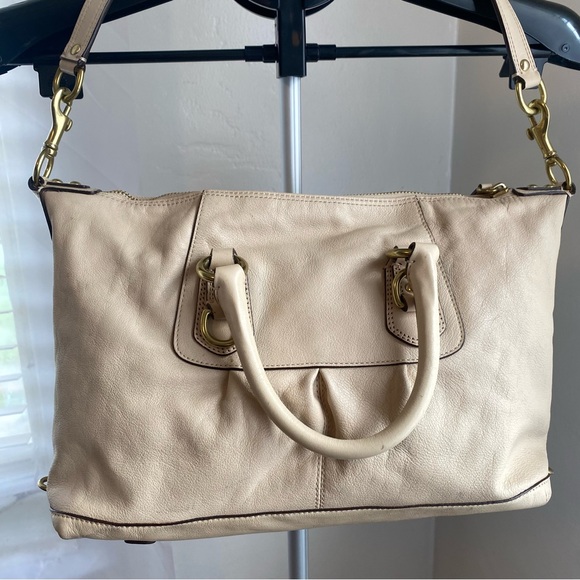 Coach Ashley Leather Satchel Crossbody Beige F15445 - Picture 2 of 15